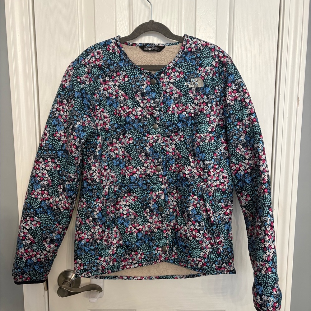 Girls' North Face Penelope Sherpa Jacket L 14/16, Floral Print Sherpa Lined